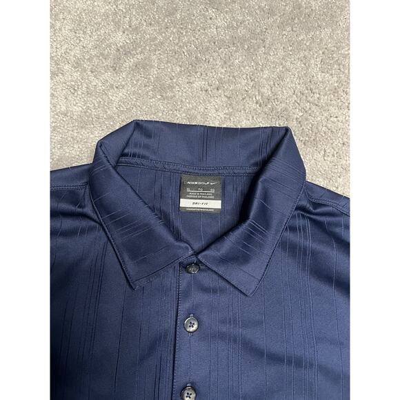Nike Golf Dri Fit Polo Shirt Mens XL Blue Stripe Activewear Athleisure - Picture 3 of 9
